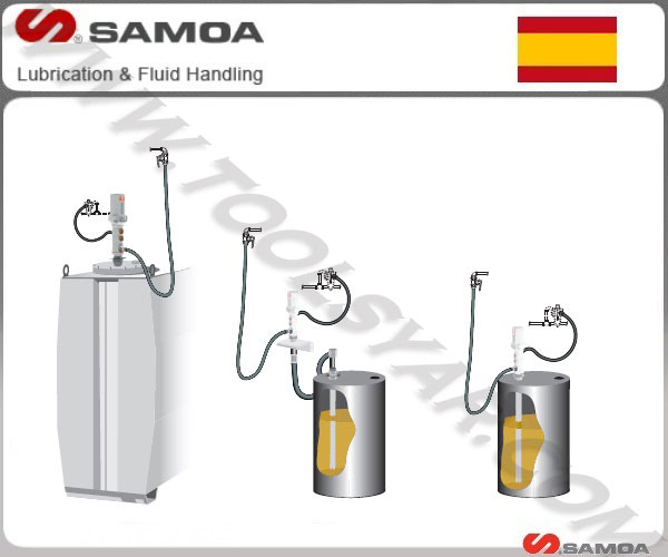 پمپ واسکازین و روغن بادی درب بشکه ای ساخت SAMOA ساموآ اسپانیا